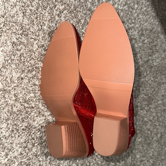 Red Rhinestone Booties - Picture 3 of 5